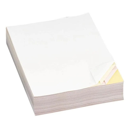 Stack of 2-part NCR forms on a white background