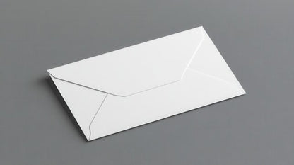 White envelope on a gray background