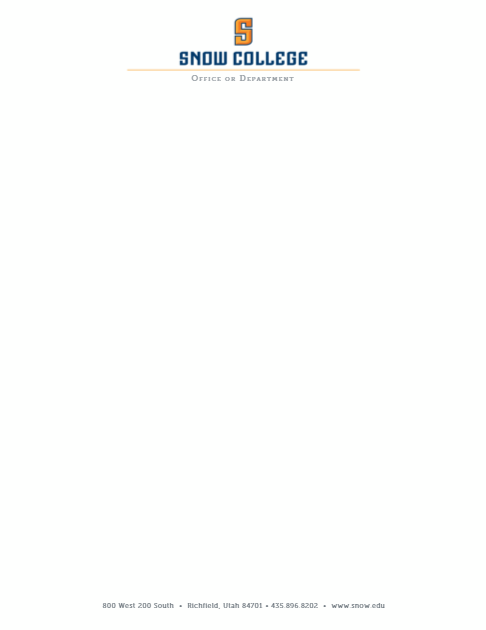 Snow College Collection - Letterheads
