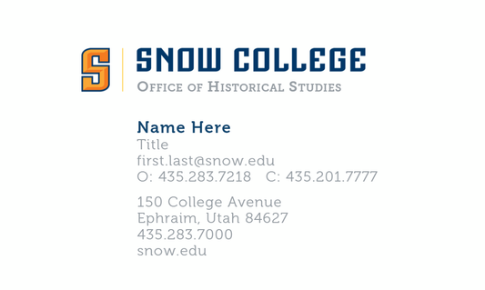 Snow College Collection - Business Cards
